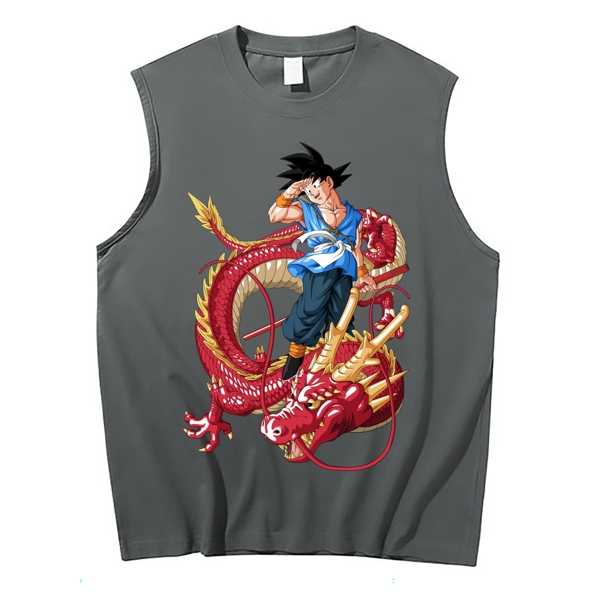 （画像用） ドラゴンボール 孫悟空（そん ごくう）Son Goku カカロット DRAGON BALL Kakarotto コットン100％タンクトップ（フロントプリント）